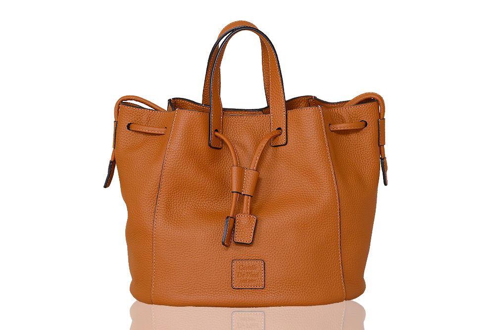 CARINA /Drow String Leather Bag CAMEL