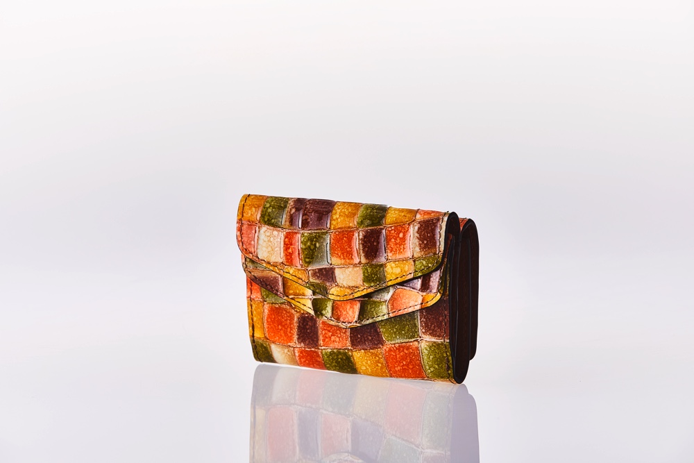 Mosaic Croco Flap Wallet Mini