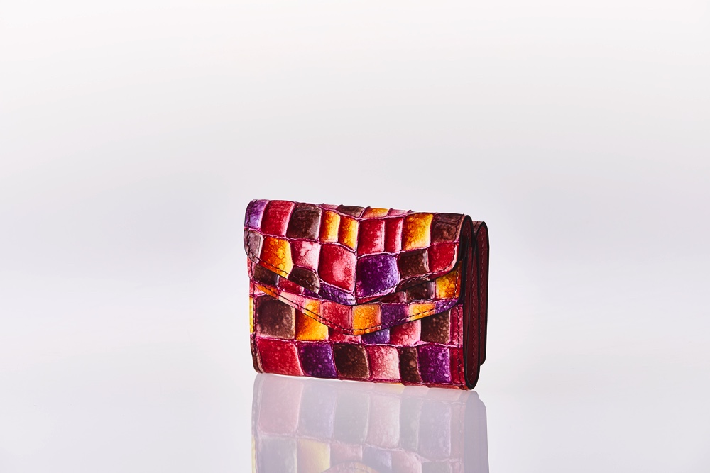 Mosaic Croco Flap Wallet Mini