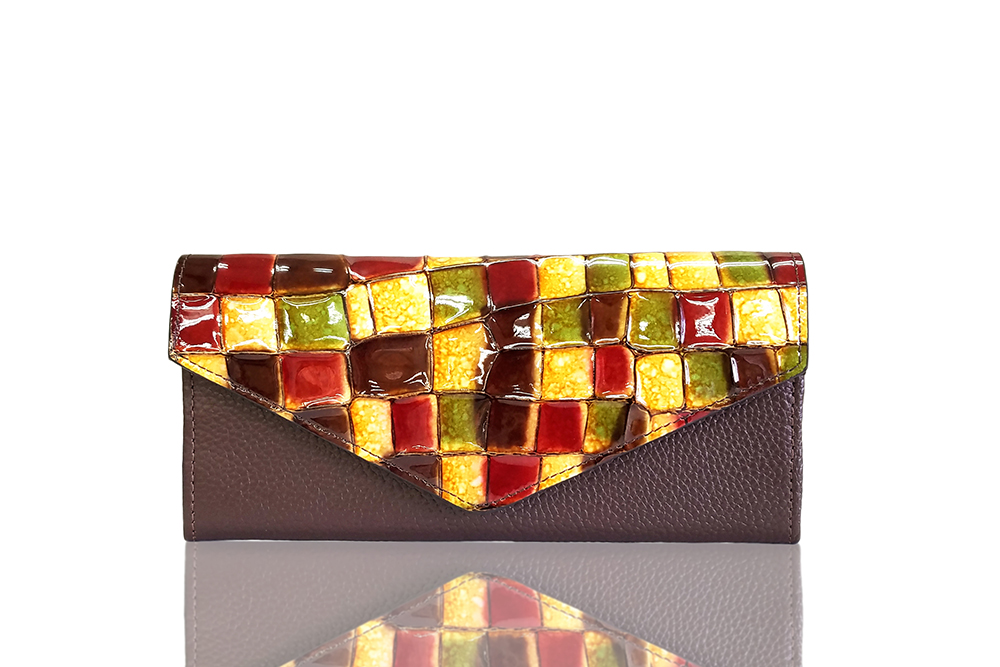 Mosaic Croco Flap Wallet