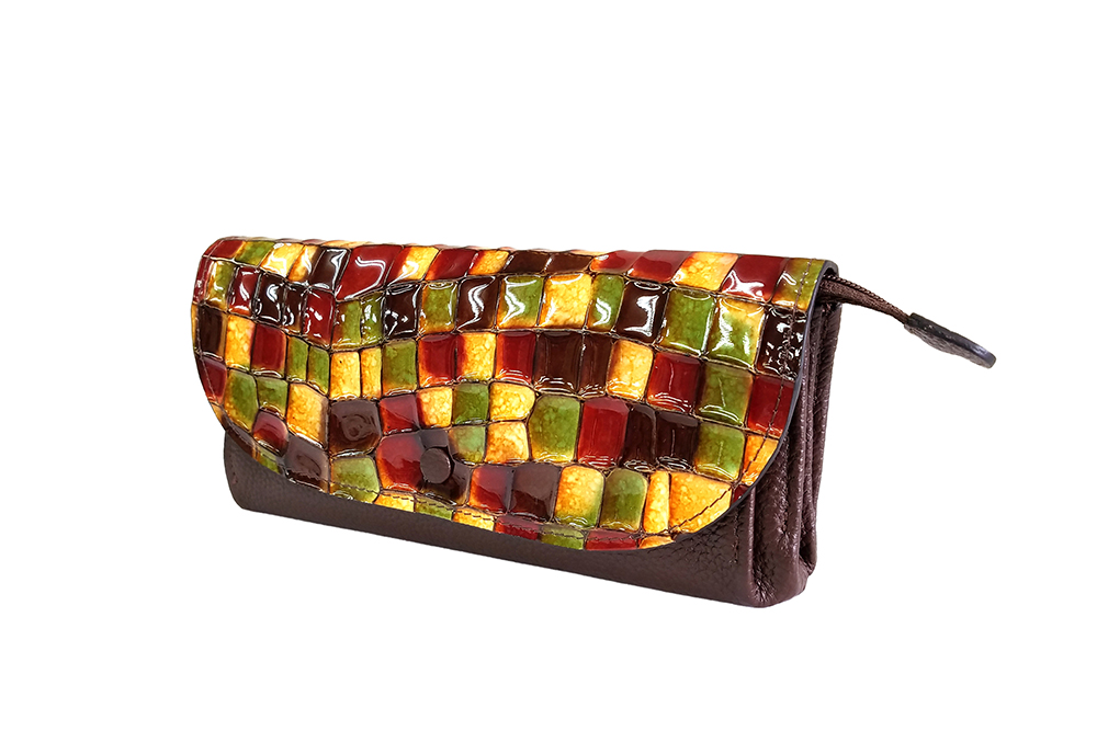 Mosaic Croco Flap Long Wallet
