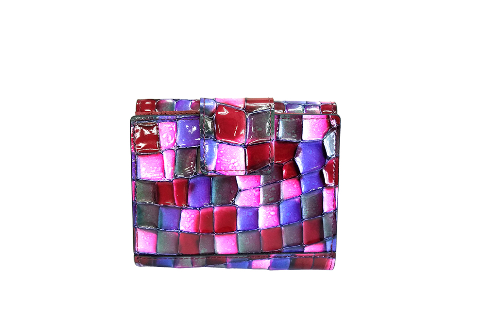 Mosaic Croco Folding Flap Purse