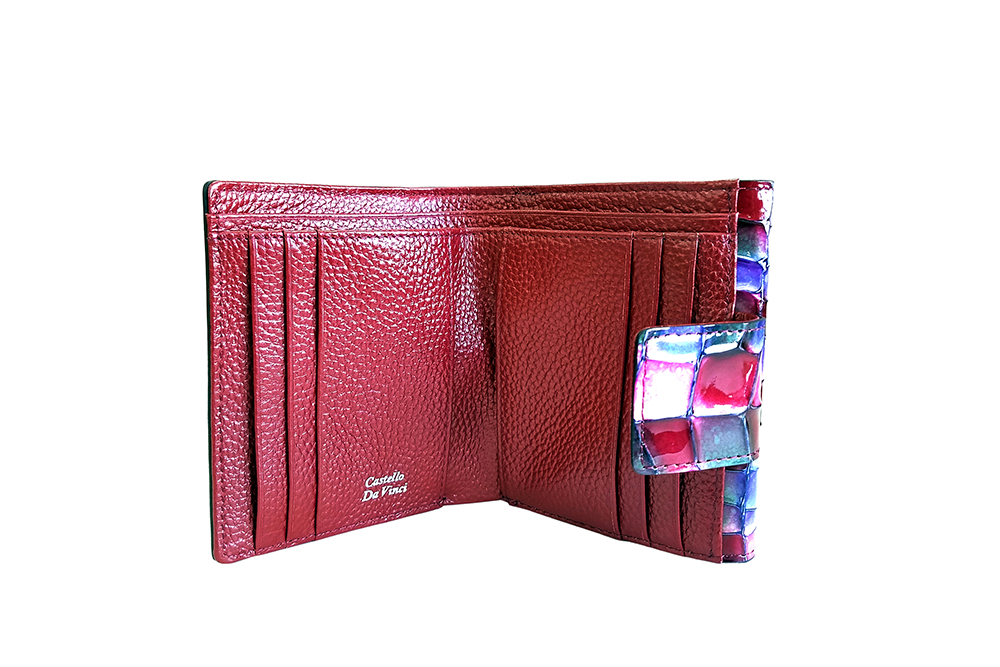 Mosaic Croco Folding Flap Purse